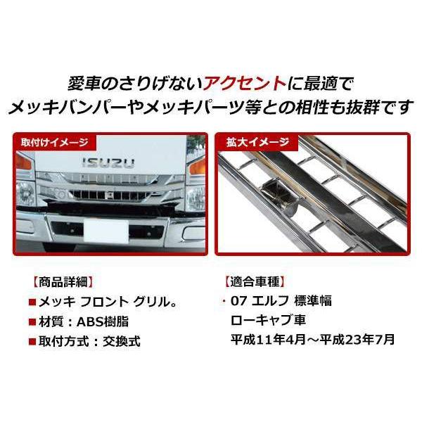 いすゞ 07エルフ 後期型 H26/12〜 ローキャブ 標準キャブ用 クローム 