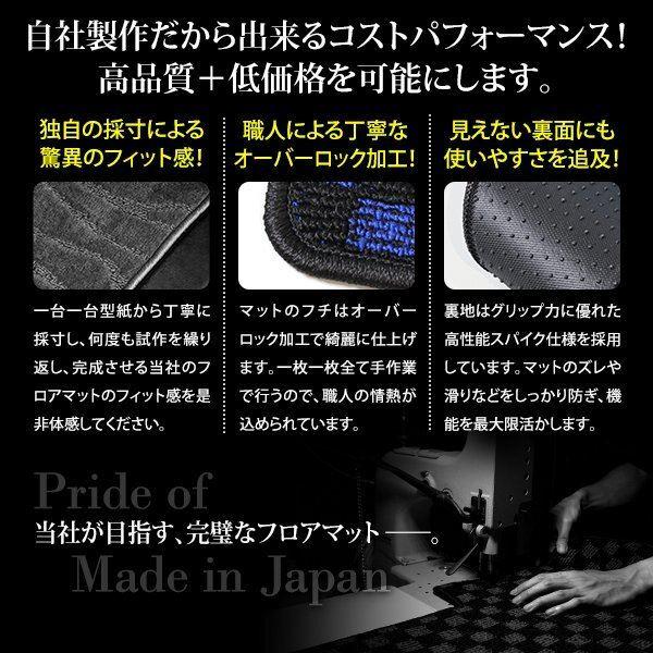 Б 【国産】 スズキ ワゴンR ワイド MH23S H20.9〜H24.9 AT車 インパネシフト2WD/4WD 運転席 後部座席 フロアマット ブラック×ブルー |  | 01