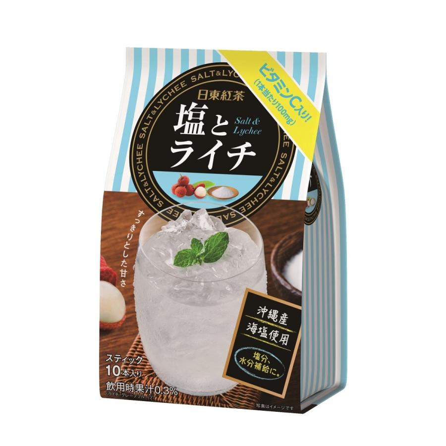 日東紅茶 塩とライチ10本入り 【インスタント パウダー 粉末】｜teamart
