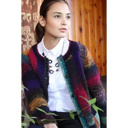 野呂英作 毛糸 野呂英作のくれよんで編む切り替え模様のカーディガン  