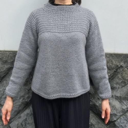 ●編み針セット ドミナノームで編む切り替えが素敵なプルオーバー 手編みキット ダイヤモンド毛糸 編み図_1