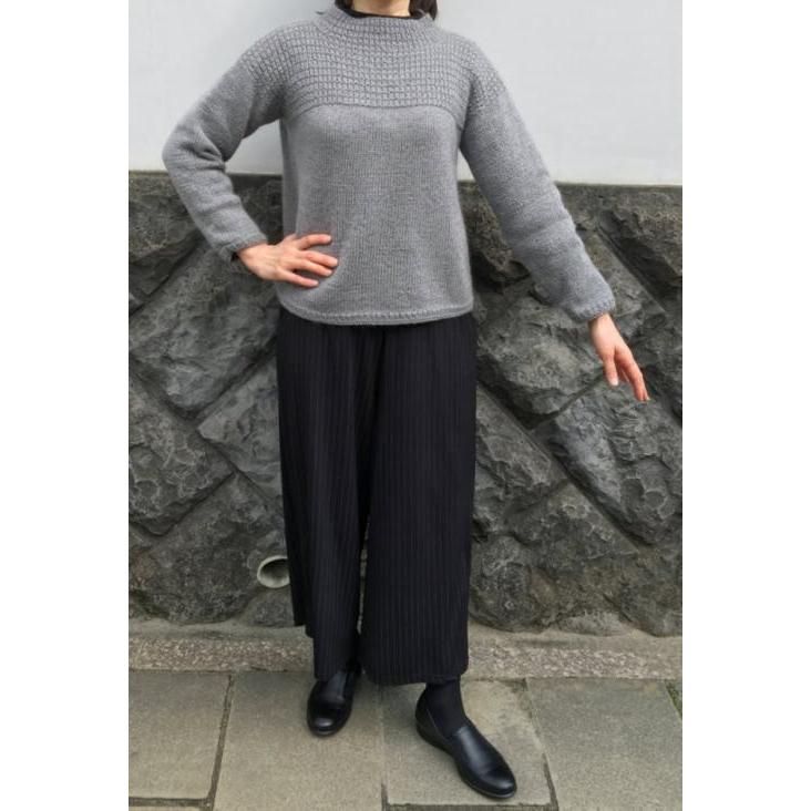 ●編み針セット ドミナノームで編む切り替えが素敵なプルオーバー 手編みキット ダイヤモンド毛糸 編み図_3
