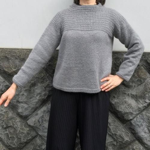 ●編み針セット ドミナノームで編む切り替えが素敵なプルオーバー 手編みキット ダイヤモンド毛糸 編み図_5