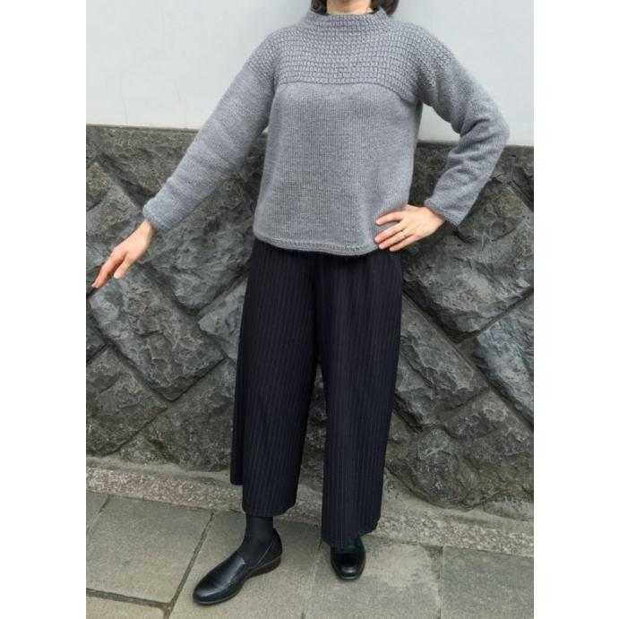 ●編み針セット ドミナノームで編む切り替えが素敵なプルオーバー 手編みキット ダイヤモンド毛糸 編み図_6