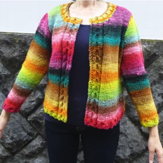 野呂英作 毛糸 くれよんで編むぼたんなしのカーディガン 編みもの