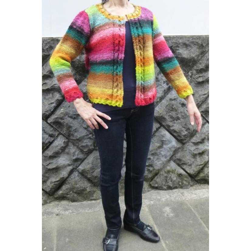 手編みのカーディガン　　　　　　　　　　（野呂英作くれよん使用） 毛糸 くれよんで編むぼたんなしのカーディガン 野呂英作 編みもの