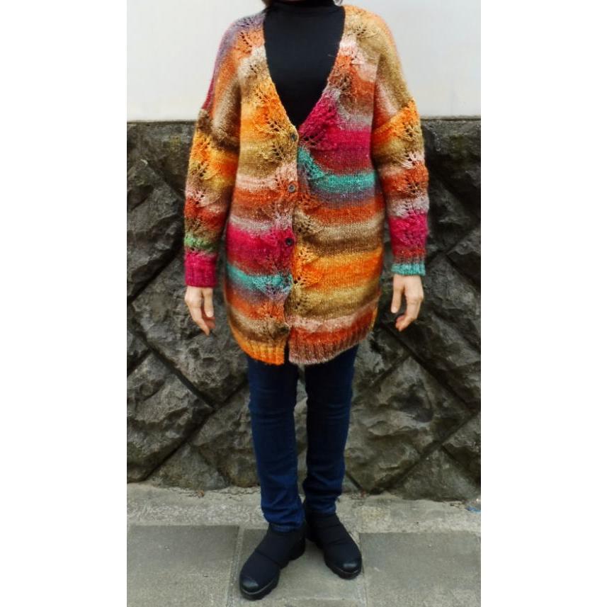 野呂英作の毛糸・シルクガーデンで編むロングカーディガン セット 編みものキット 無料編み図_4