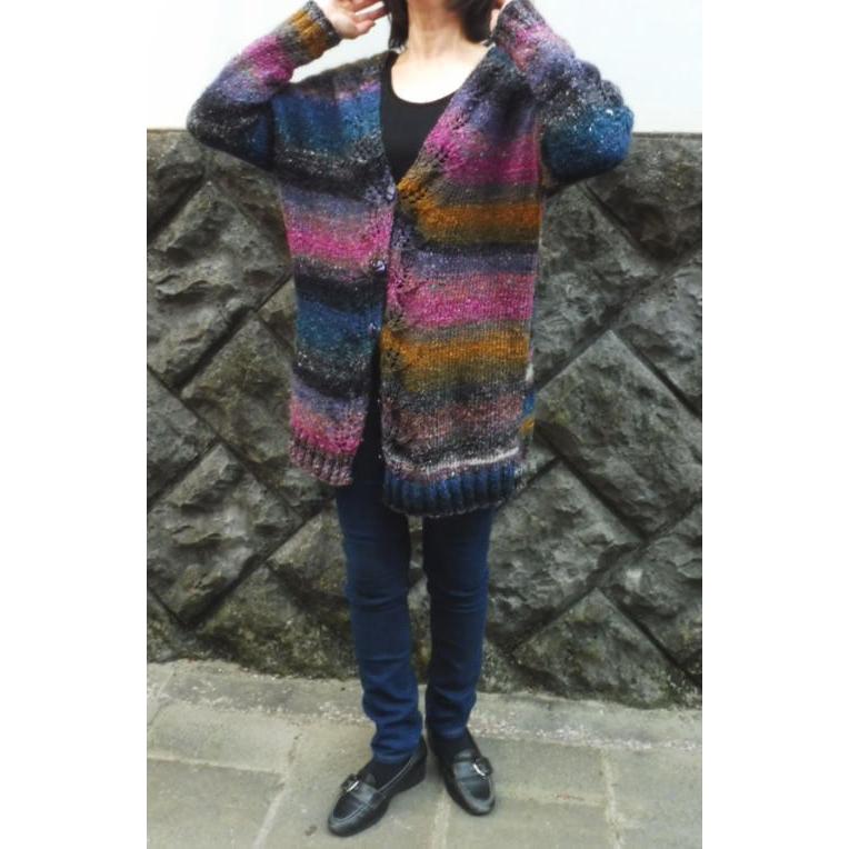野呂英作の毛糸・シルクガーデンで編むロングカーディガン セット 編みものキット 無料編み図_7