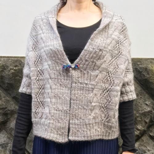 ●編み針セット メイクメイクで編むまっすぐ編みのボレロ風カーディガン 編み物キット 毛糸_1