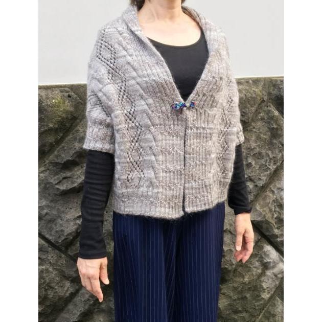 ●編み針セット メイクメイクで編むまっすぐ編みのボレロ風カーディガン 編み物キット 毛糸_4