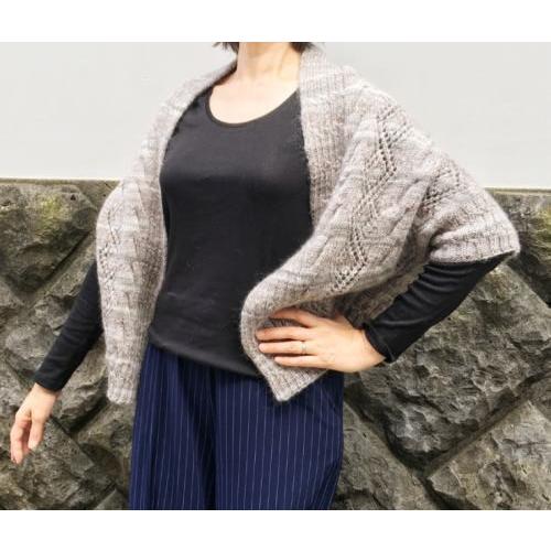 ●編み針セット メイクメイクで編むまっすぐ編みのボレロ風カーディガン 編み物キット 毛糸_6