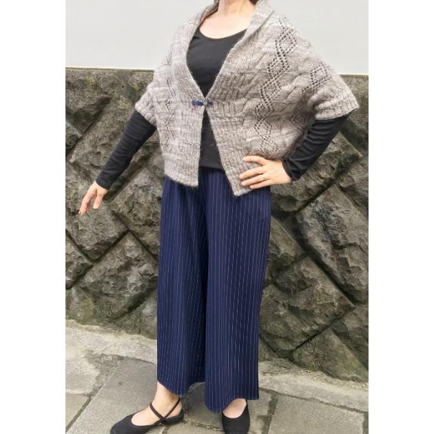 ●編み針セット メイクメイクで編むまっすぐ編みのボレロ風カーディガン 編み物キット 毛糸_7