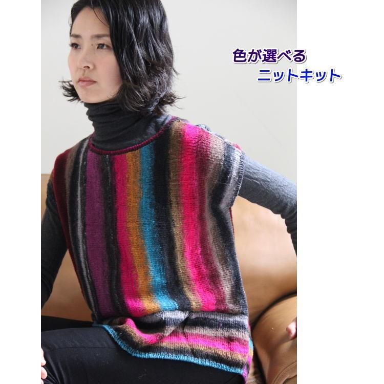 ●編み針セット● 野呂英作のクレヨンソックヤーンで編む縦編みのベスト 手編みキット 無料編み図｜teamiohenya