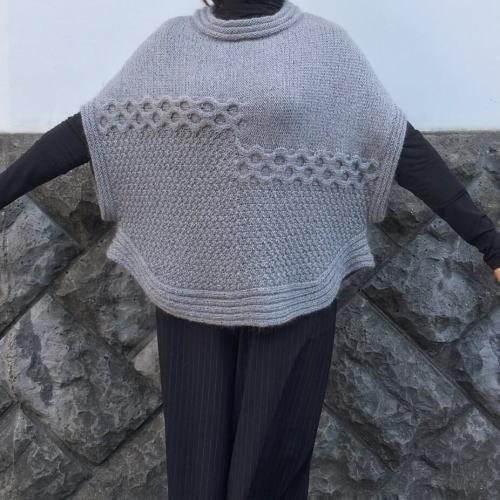 ダイヤモンド毛糸 ○編み針セット ドミナノームで編むポンチョ 手編み