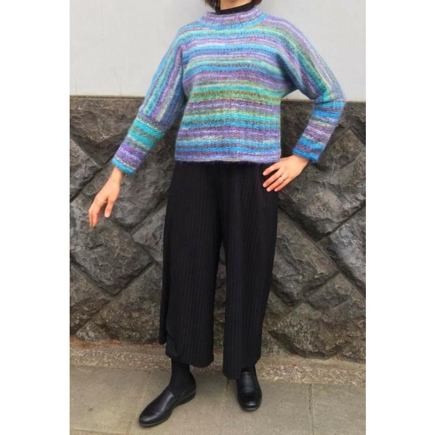 オパール毛糸と段染めモヘアで編むドルマンセーター Opal毛糸 セット 編み物キットの画像