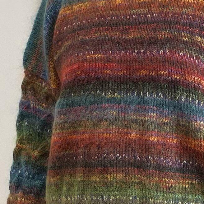 オパール毛糸と段染めモヘアで編むなわ編み模様のまっすぐセーター Opal毛糸 セット｜teamiohenya｜11