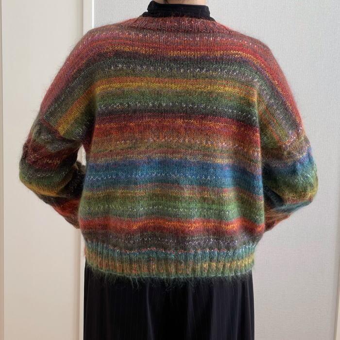 オパール毛糸と段染めモヘアで編むなわ編み模様のまっすぐセーター Opal毛糸 セット｜teamiohenya｜04