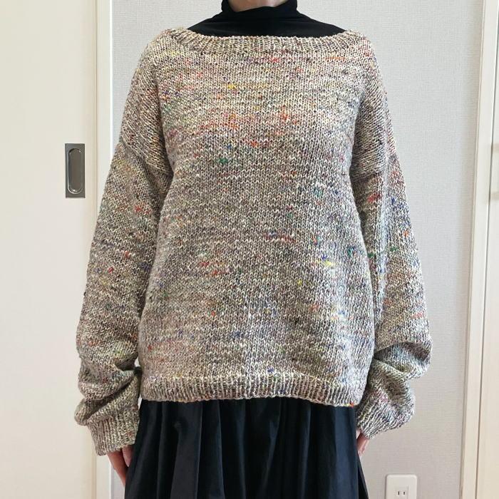 ●編み針セット 毛糸 野呂英作のフォークロアで編む肩落ちデザインが可愛いゆったりセーター ウール_1