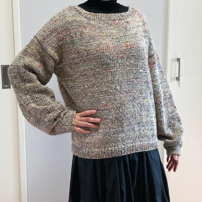 ●編み針セット 毛糸 野呂英作のフォークロアで編む肩落ちデザインが可愛いゆったりセーター ウール_6