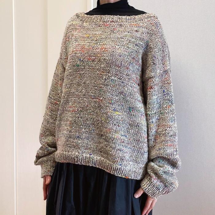 ●編み針セット 毛糸 野呂英作のフォークロアで編む肩落ちデザインが可愛いゆったりセーター ウール_7