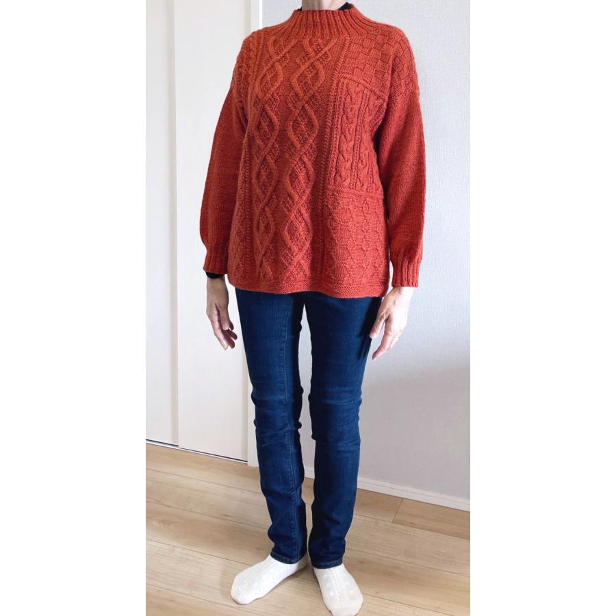毛糸 タータンで編むアラン模様のセーター セット 編み物キット｜teamiohenya｜09