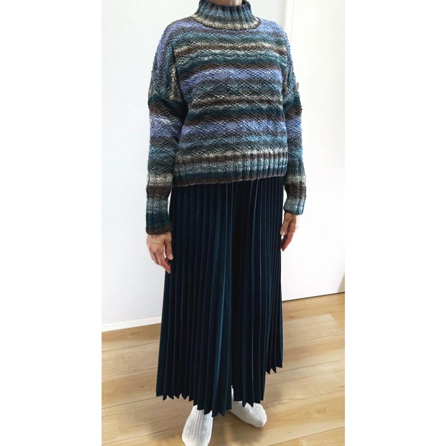 毛糸 野呂英作のくれよんで編むダイヤ柄のゆったりセーター セット 手編みキット 編み物キット_5