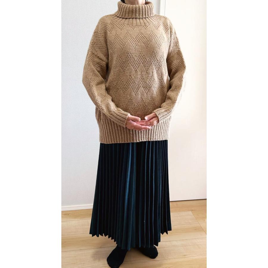 ハマナカ 毛糸 ソノモノアルパカウール並太で編むジグザグ模様が