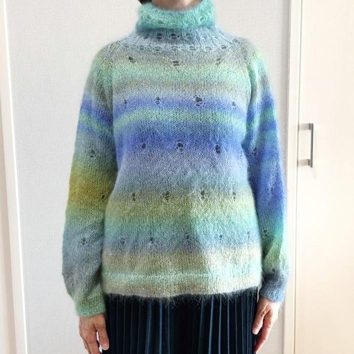 RichMore 毛糸 エクセレントモヘアカウント10グラデーションで編む丸