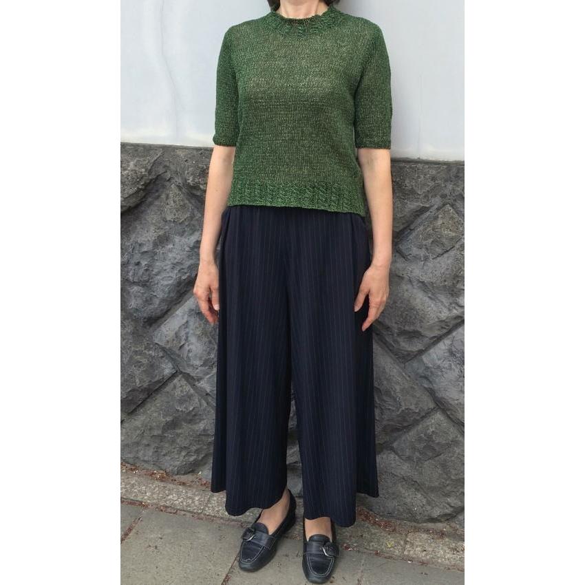 手編みキット セーター 春夏毛糸 野呂英作の麻衣で編むメリヤス編みのシンプルなセーター セット_2
