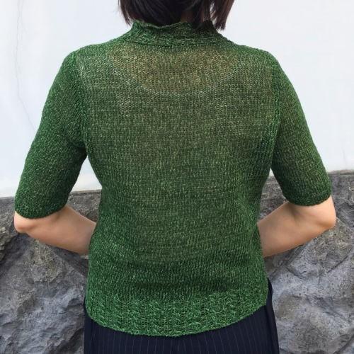 手編みキット セーター 春夏毛糸 野呂英作の麻衣で編むメリヤス編みのシンプルなセーター セット_3