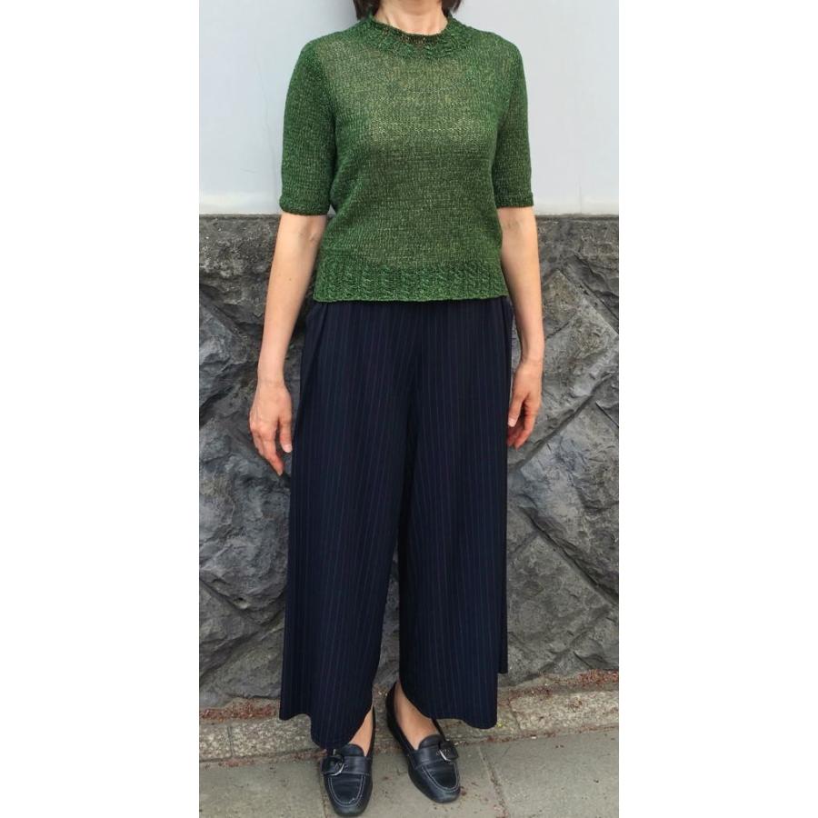 手編みキット セーター 春夏毛糸 野呂英作の麻衣で編むメリヤス編みのシンプルなセーター セット_4