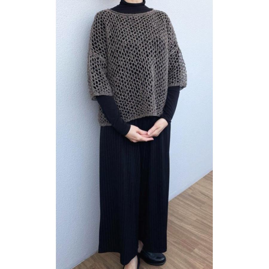 編み物 キット セーター 春夏毛糸 野呂英作の麻衣で編むメッシュの超ゆったりプルオーバー セット_3