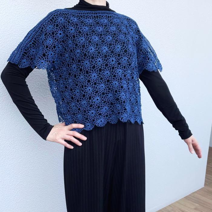 毛糸 モロッコで編む連続モチーフ編みが可愛いゆったりプルオーバー セット かぎ針編み｜teamiohenya｜10