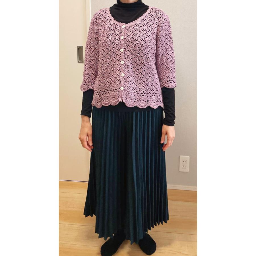 【美品✨】FRAMeWORK キッドモヘアミックスカーディガン　ゆったり　羽織り RichMore ザ・シルクで編む扇模様のカーディガン 手編みキット