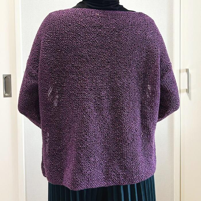 編み物キット セーター 春夏毛糸 野呂英作の麻衣で編む裏メリヤスの長袖セーター セット_5