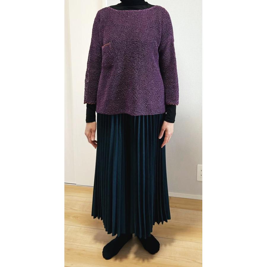 編み物キット セーター 春夏毛糸 野呂英作の麻衣で編む裏メリヤスの長袖セーター セット_6