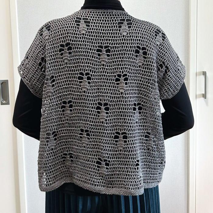●編み針セット● 毛糸 夏糸 モロッコで編むパイナップル模様が素敵なＶネックのプルオーバー 編み物キット｜teamiohenya｜04