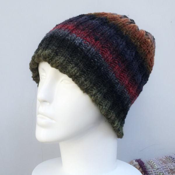 野呂英作 毛糸 野呂英作のくれよんで編むシンプルな2目ゴム編みの帽子