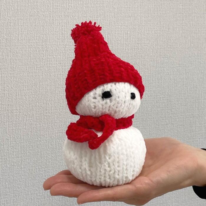 ハマナカ 毛糸 あみぐるみが編みたくなる糸で編む簡単雪だるま 編み