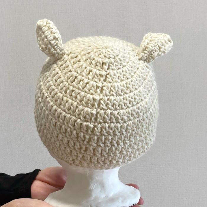 ●編み針セット● 毛糸 セット ツリーハウスリーブスで編むベビー用ケモ耳帽子 赤ちゃん かぎ針編み｜teamiohenya｜02