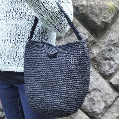 ダルマ 春夏毛糸 笹和紙で編むショルダーバッグ かぎ針編み 編み物