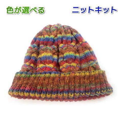 ○編み針セット オパール毛糸で編むアラン模様の帽子 手編み