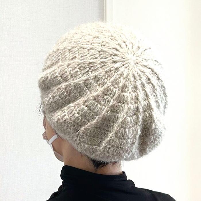 ハマナカ 毛糸 ソノモノヘアリーで編む引き上げ編みのベレー帽 セット