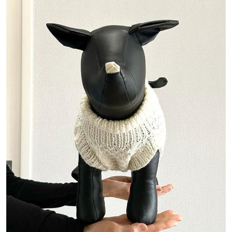 犬服^ ^アランフリフリ 編み物キット 犬の服 毛糸 エブリディソリッドで編むアラン模様が素敵