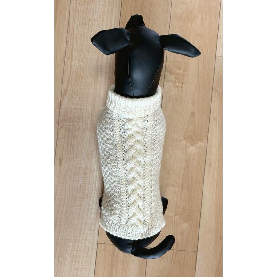 編み物キット 犬の服 毛糸 エブリディソリッドで編むアラン模様が素敵