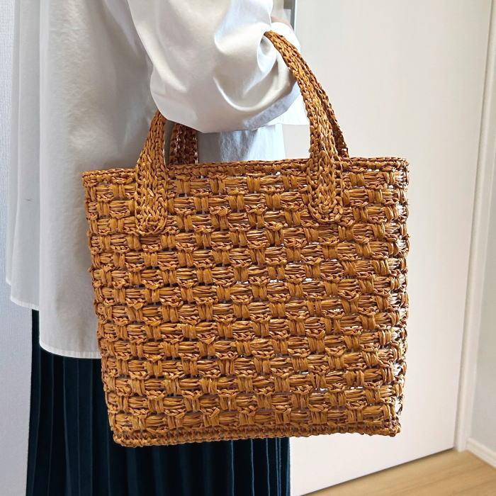 ハマナカ 編みもの キット バッグ 春夏毛糸 エコアンダリヤで編むお