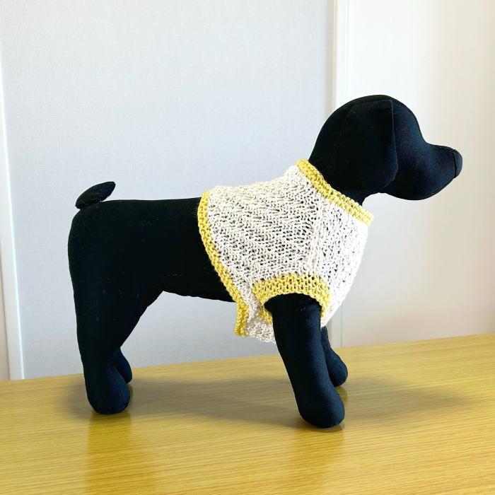 ハマナカ 編みものキット 犬の服 春夏毛糸 ポームベビーカラーで編む
