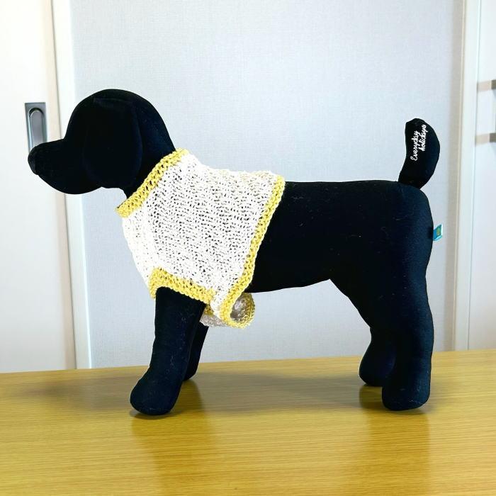 ハマナカ 編みものキット 犬の服 春夏毛糸 ポームベビーカラーで編む