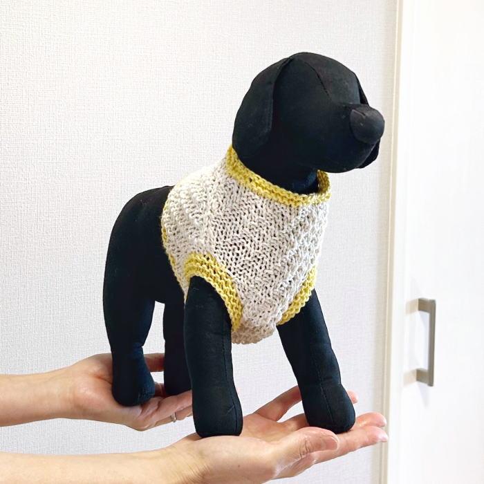 ハマナカ 編みものキット 犬の服 春夏毛糸 ポームベビーカラーで編む