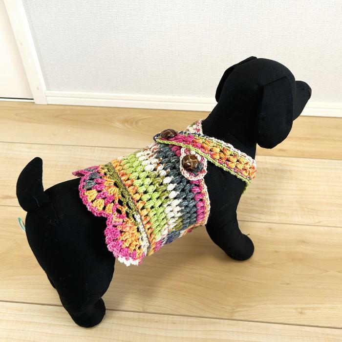 編み物キット 犬の服 かぎ針編み 無料編み図 オパール毛糸で編む小型犬